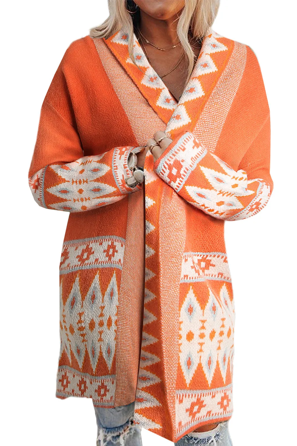 Open Front Knitted Cardigan