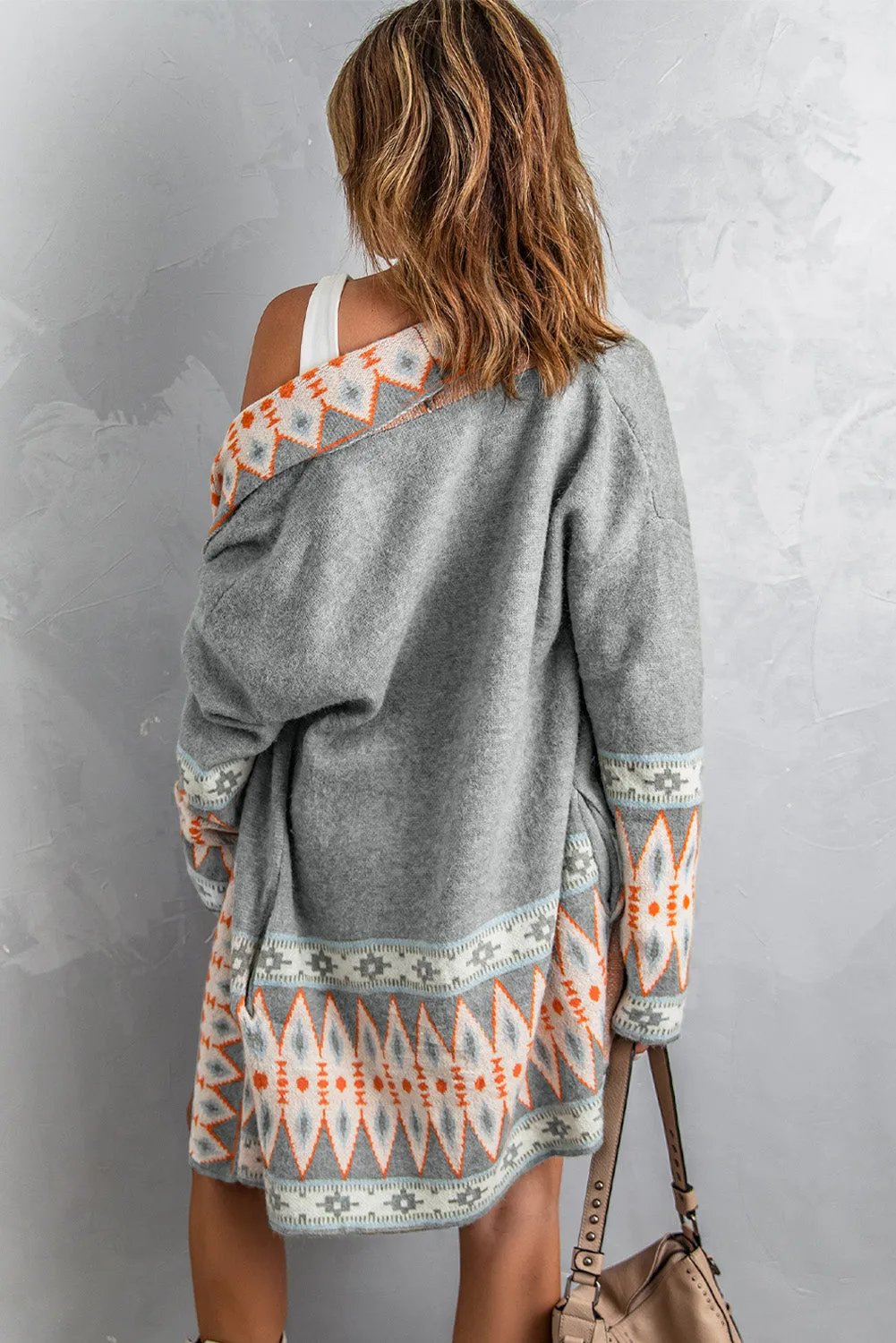 Open Front Knitted Cardigan