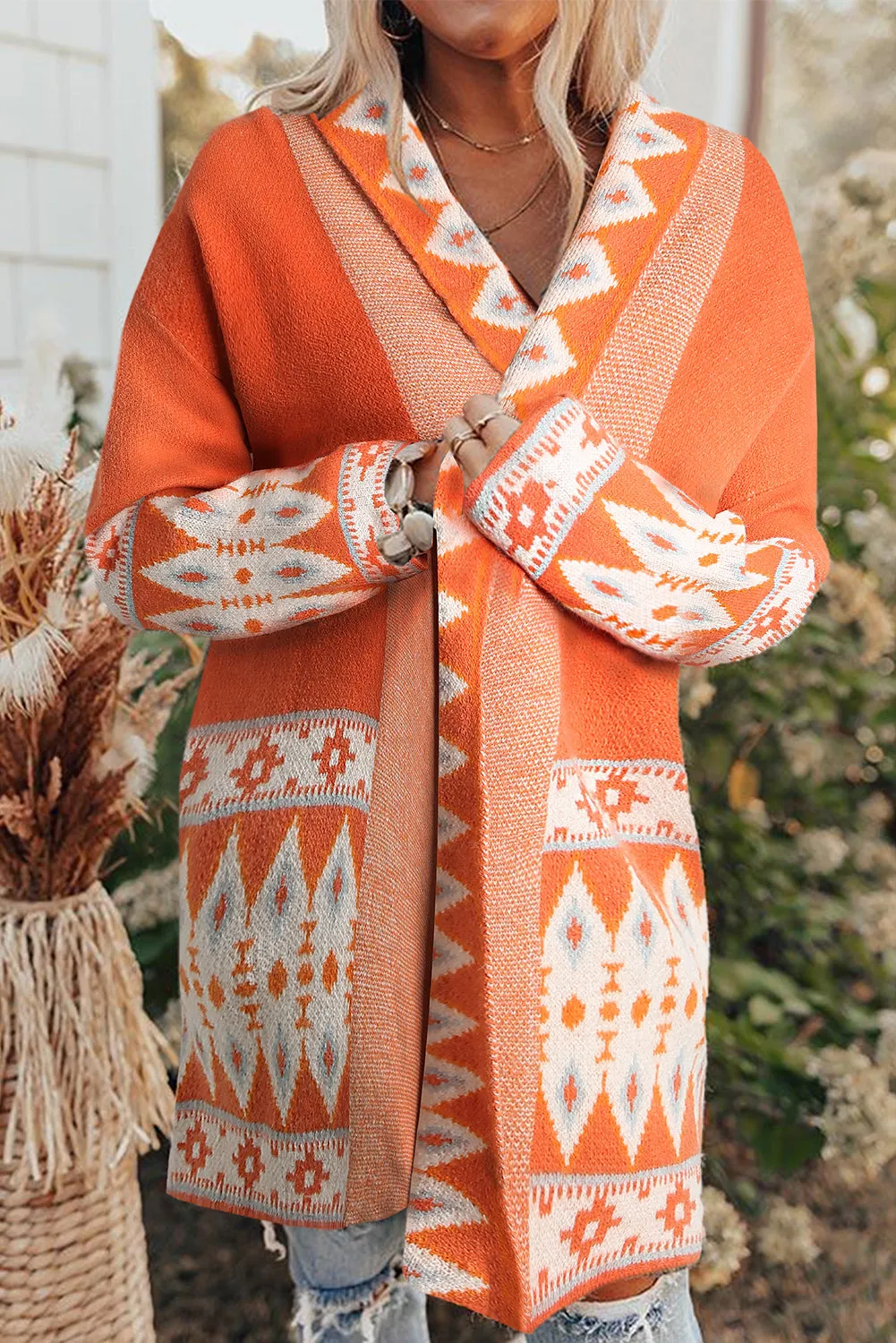 Open Front Knitted Cardigan