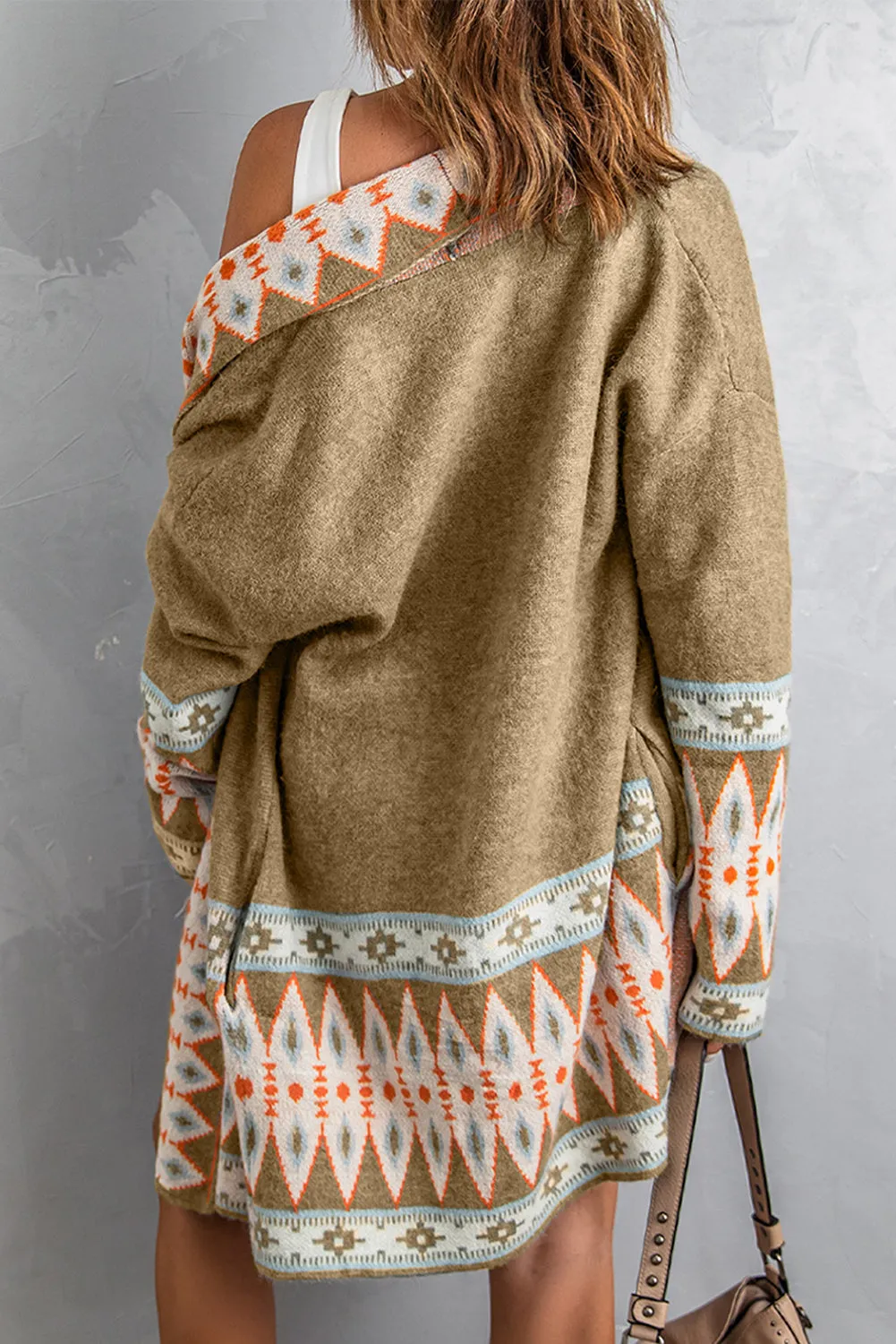 Open Front Knitted Cardigan