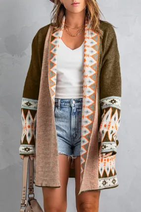 Open Front Knitted Cardigan