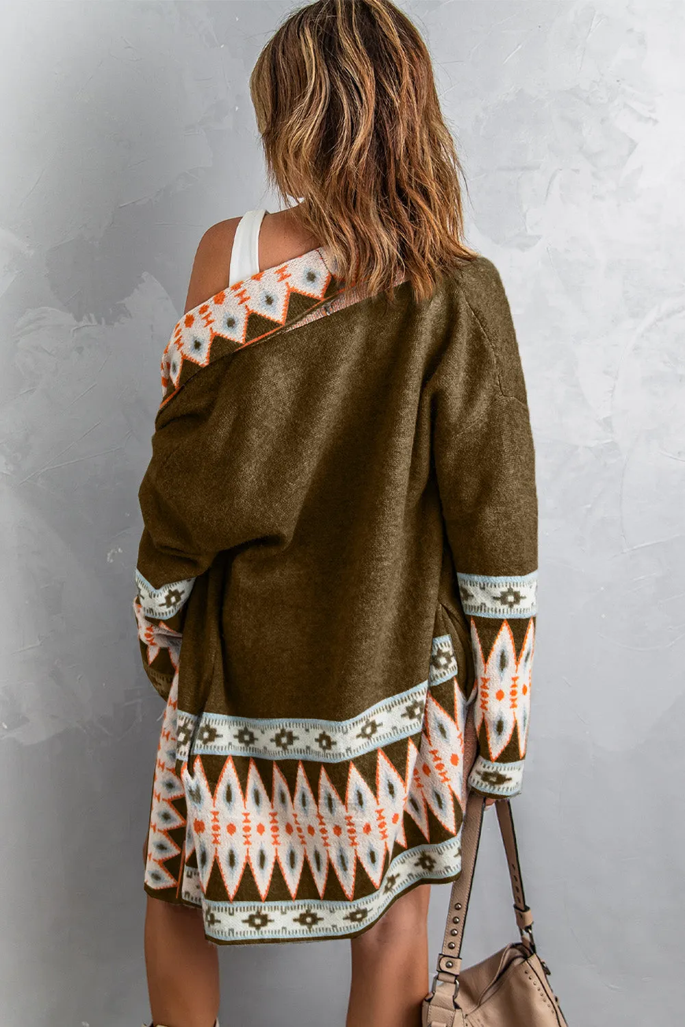 Open Front Knitted Cardigan