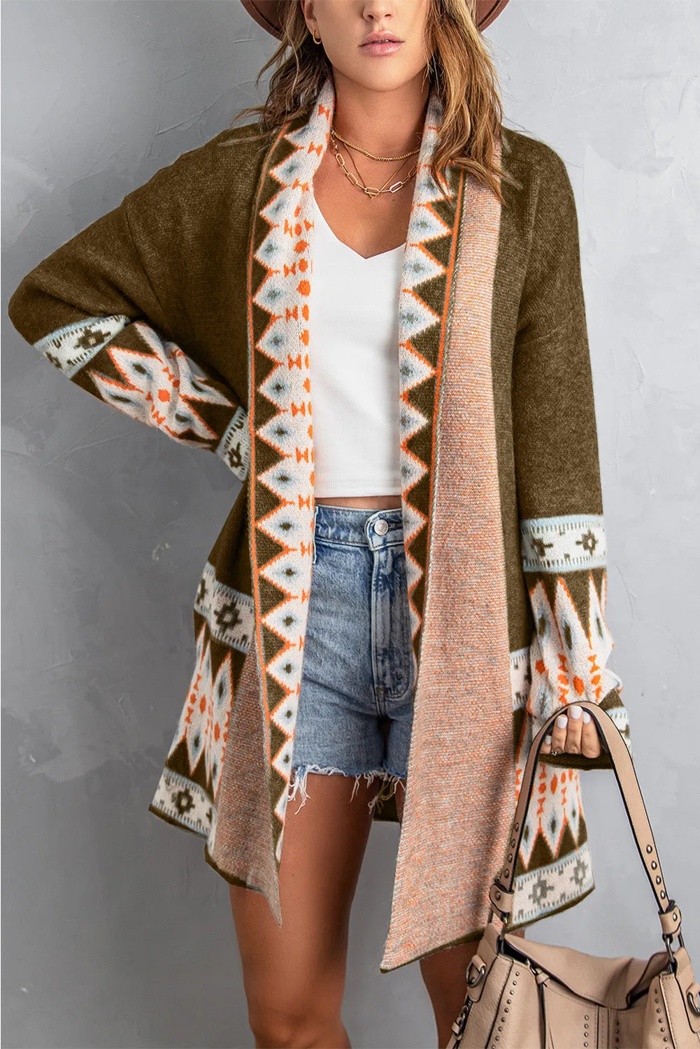 Open Front Knitted Cardigan