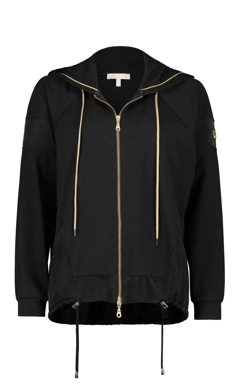 Paula Ryan Relaxed Zipped Hooded Bomber - Black/Gold