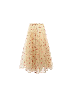 Poppy Print Midi Skirt