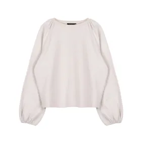 Puff Sleeve Crewneck | Cream [Final Sale]