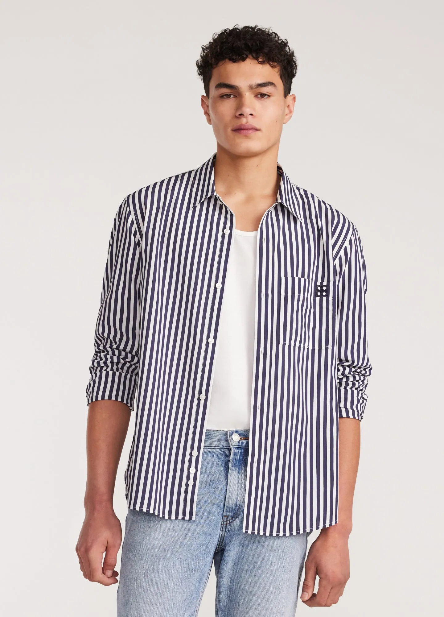 Relaxed Stripe Shirt Blue