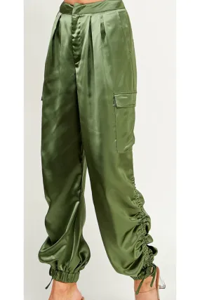 Sassy Satin Relaxed Cargo Pants