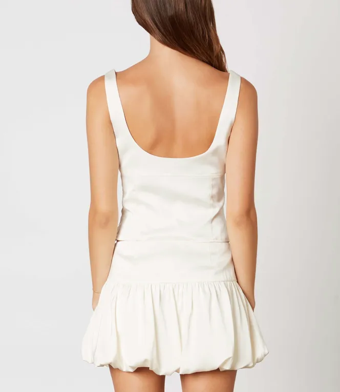 Sleeveless Satin Bow Top