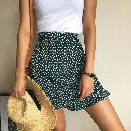 Summer High Waisted Bohemian Printed Short Skirts