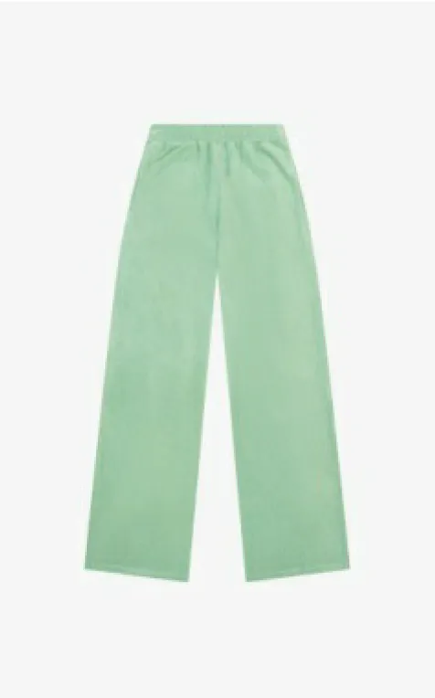 Terry Cloth Wide Leg Pants - Pistachio