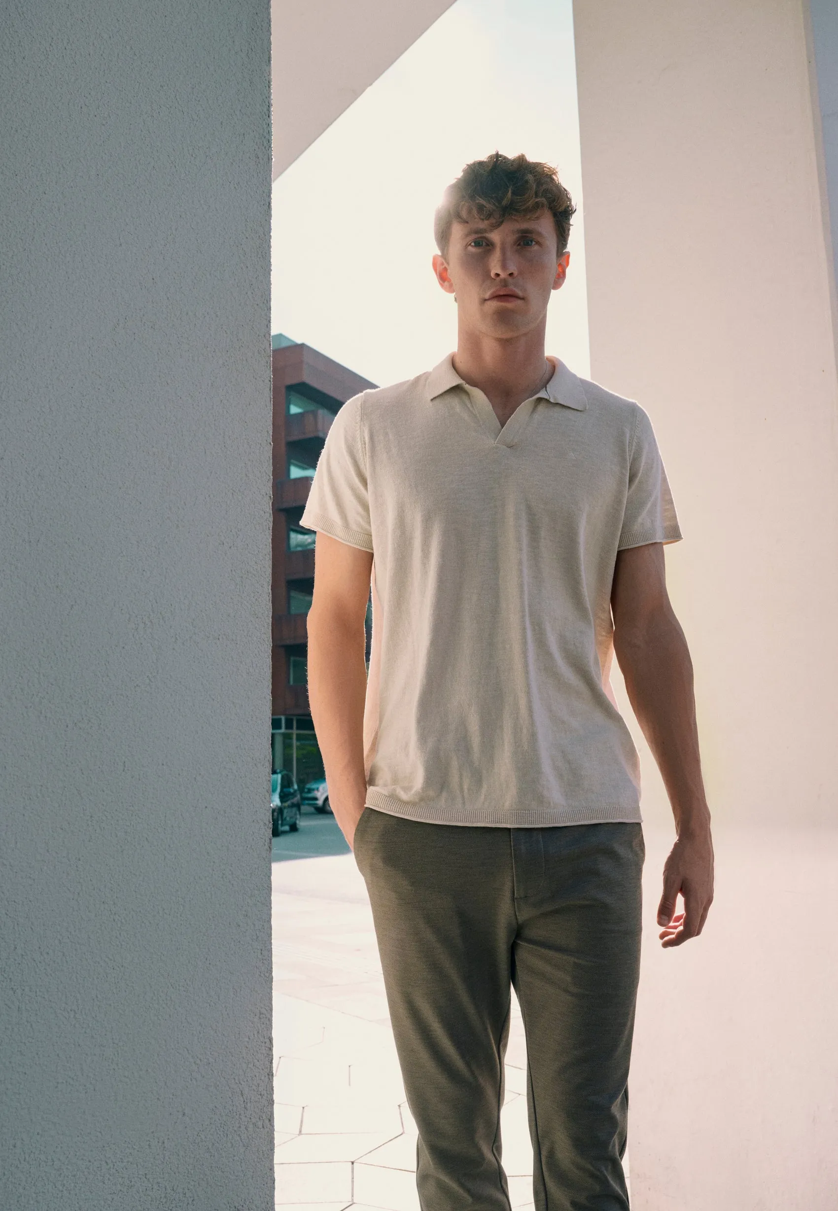 Thomas knitted polo - Ecru