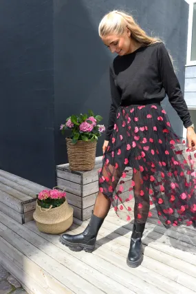 TULLE-HEART-SKIRT - BLACK PINK HEART