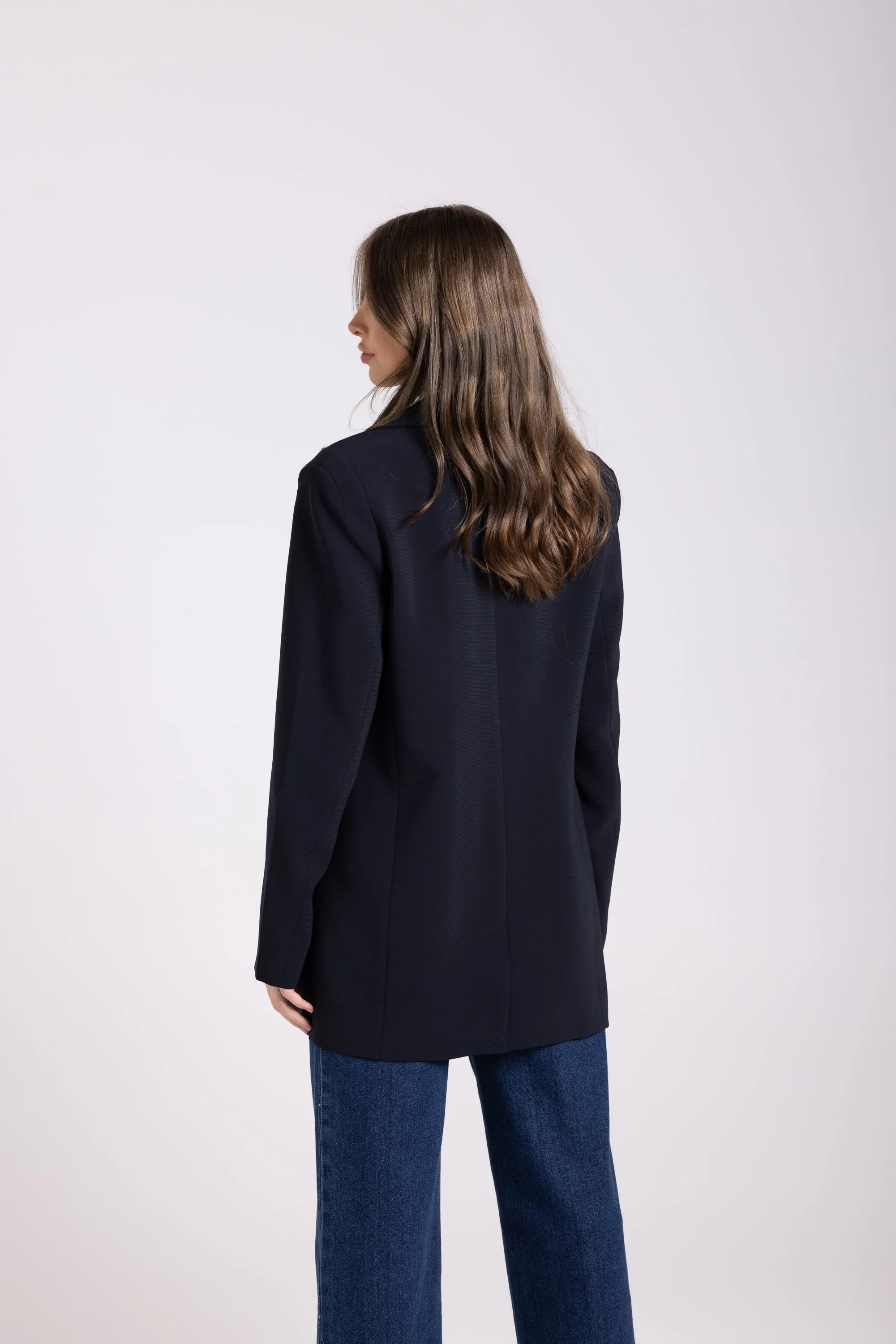 Two T's Long Line Blazer - French Navy