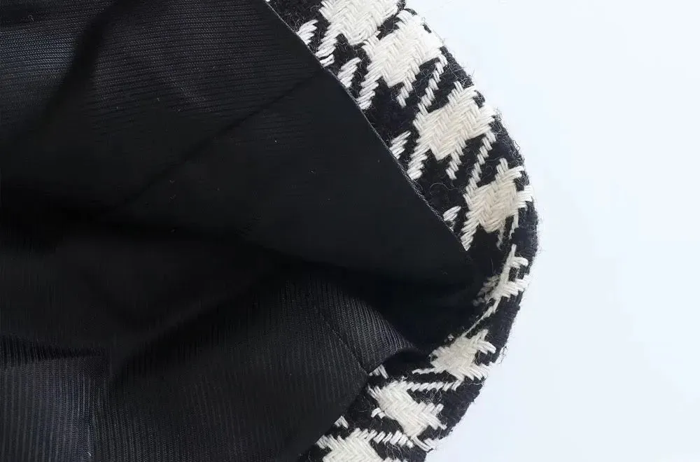 Vintage Houndstooth Blazer Coat