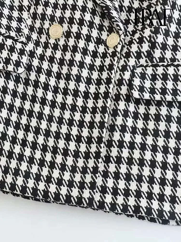 Vintage Houndstooth Blazer Coat