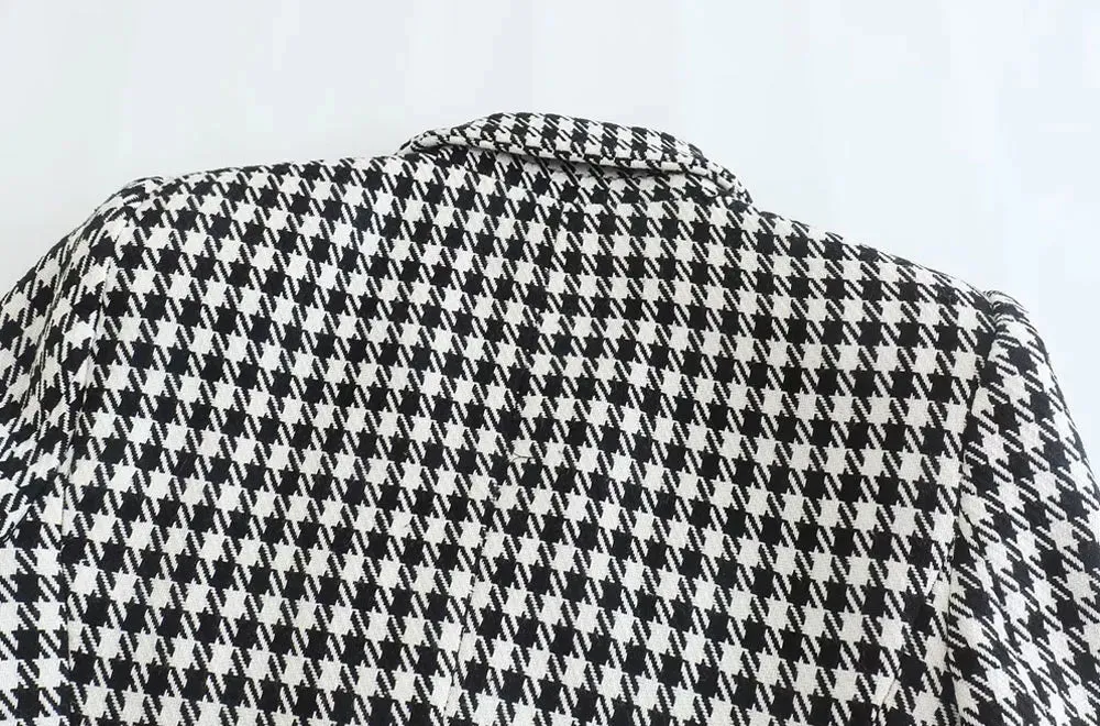 Vintage Houndstooth Blazer Coat