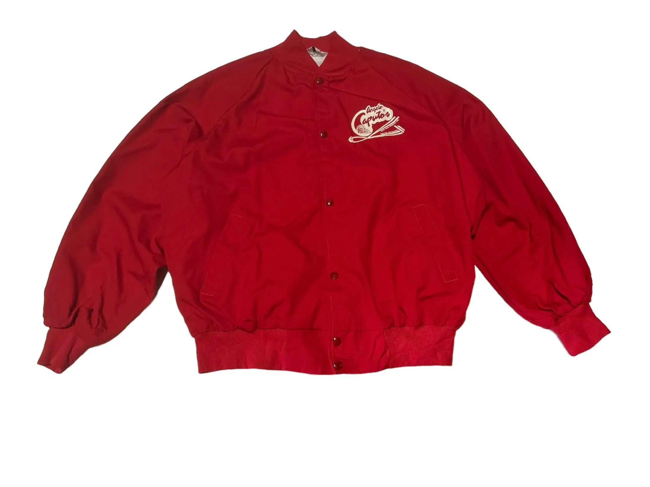 Vintage Red Angelo Caputo’s Farm Produce Bomber Jacket (XL)