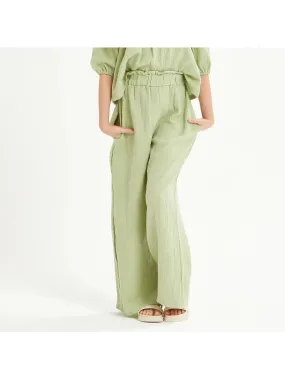 Wide Leg Cotton Gauze Pants