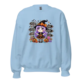 Witch Way To The Candy? - Halloween Sweatshirt - Fun Witch Halloween Sweatshirt