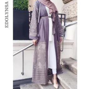 Women Pakistan Clothing Qatar Uae Muslim Kimono Hijab Front Open Abaya Sexy Arab Turkey Women Clothes Islamic Cardigans D703